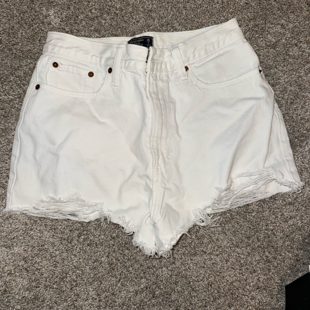 Abercrombie & Fitch White Jean Shorts